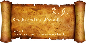Krajcsovics József névjegykártya